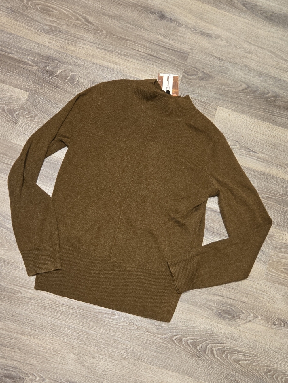 NWT Arach & Cloz Brown Mockneck Wool Blend Sweater Sz Small